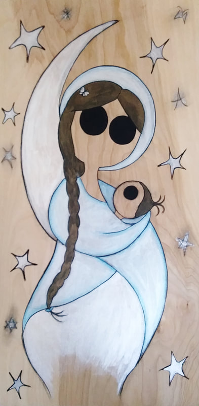 Mother and child painting by ejmontelongo